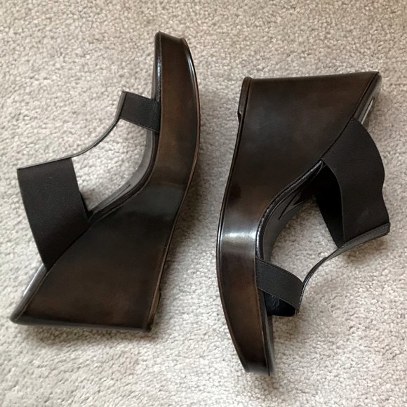 NEW Charles David Dark Brown Wedge Sandals 10M - Picture 7 of 14